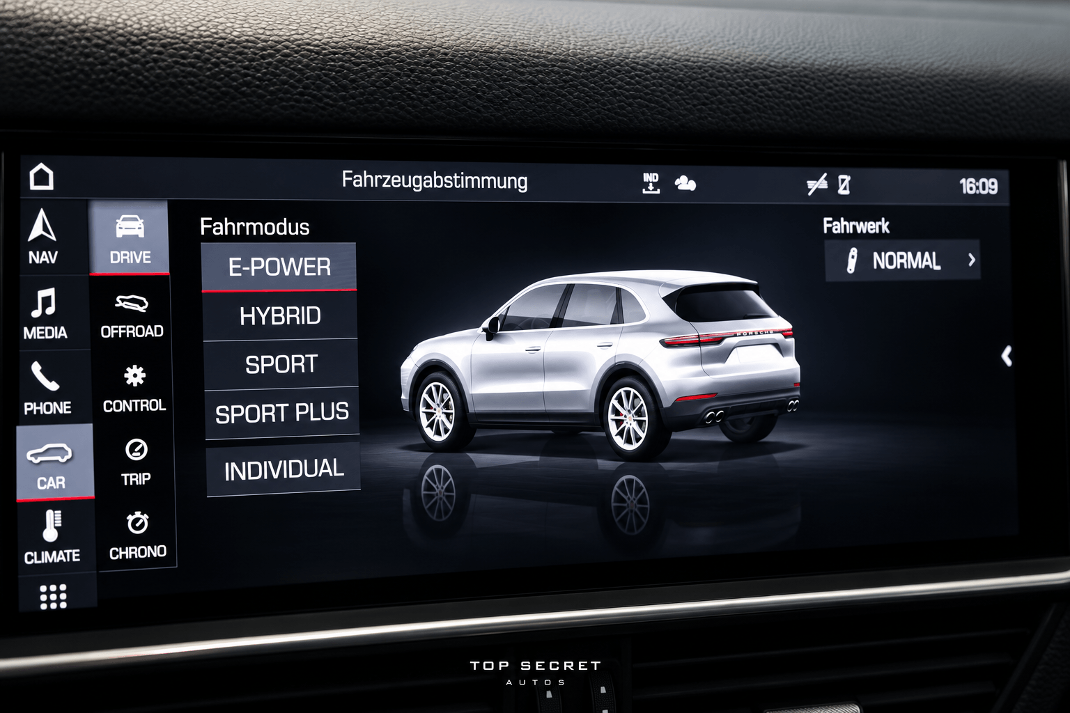 Porsche Cayenne E-Hybrid 2021 gris cuarzo, modos de conducción E-Hybrid